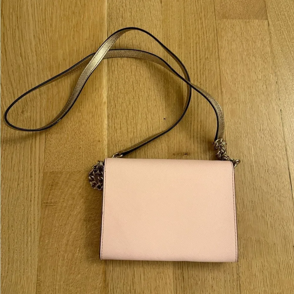 Kate Spade Pink Clutch with Gold Chain
